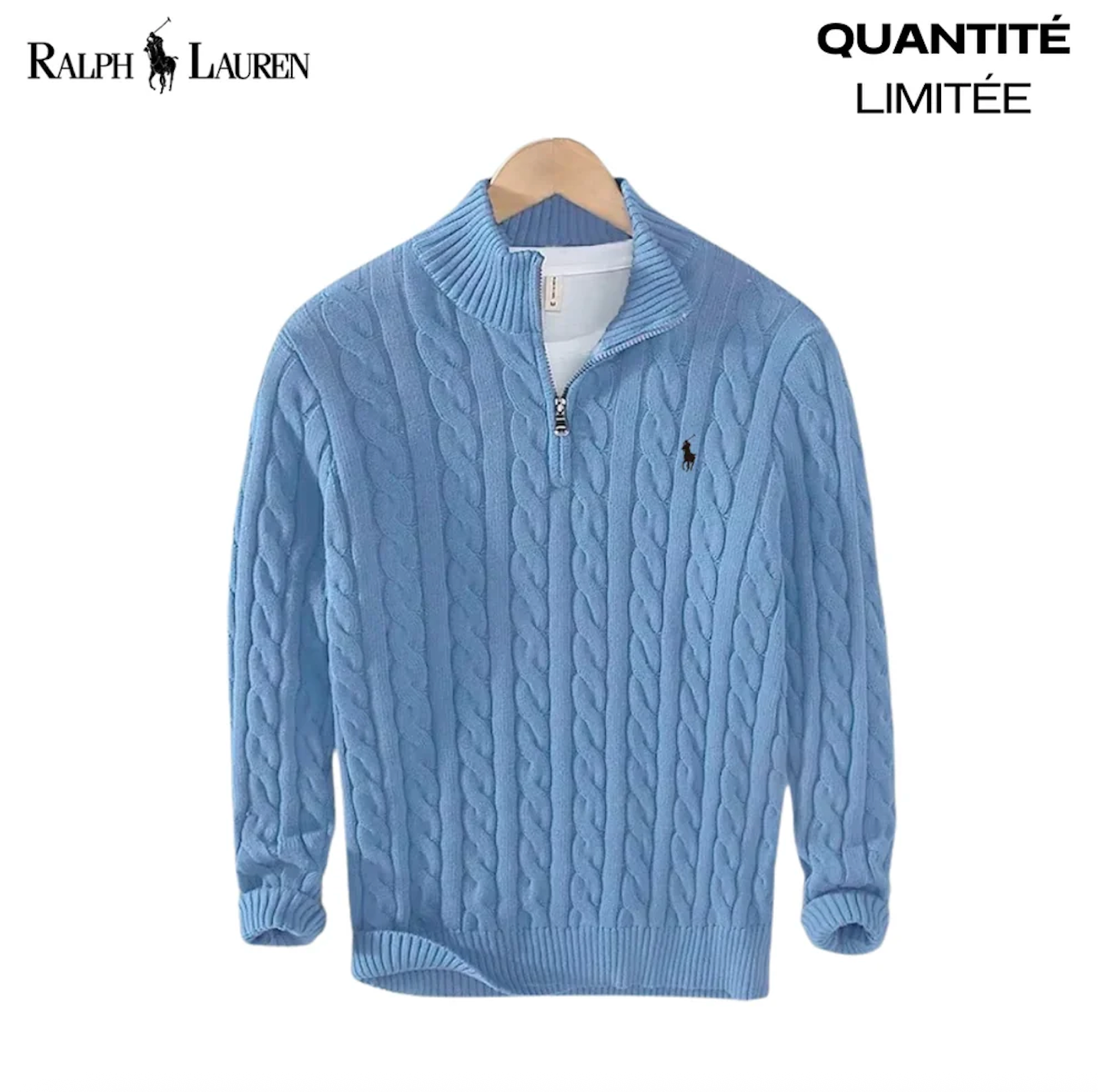 RL™ | Pull Col Zippé Câblé – Édition Limitée