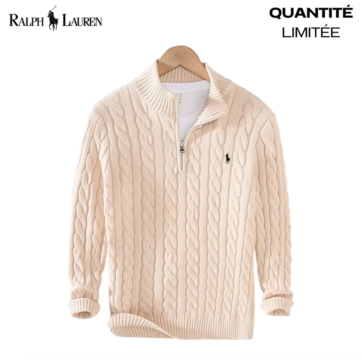 RL™ | Pull Col Zippé Câblé – Édition Limitée