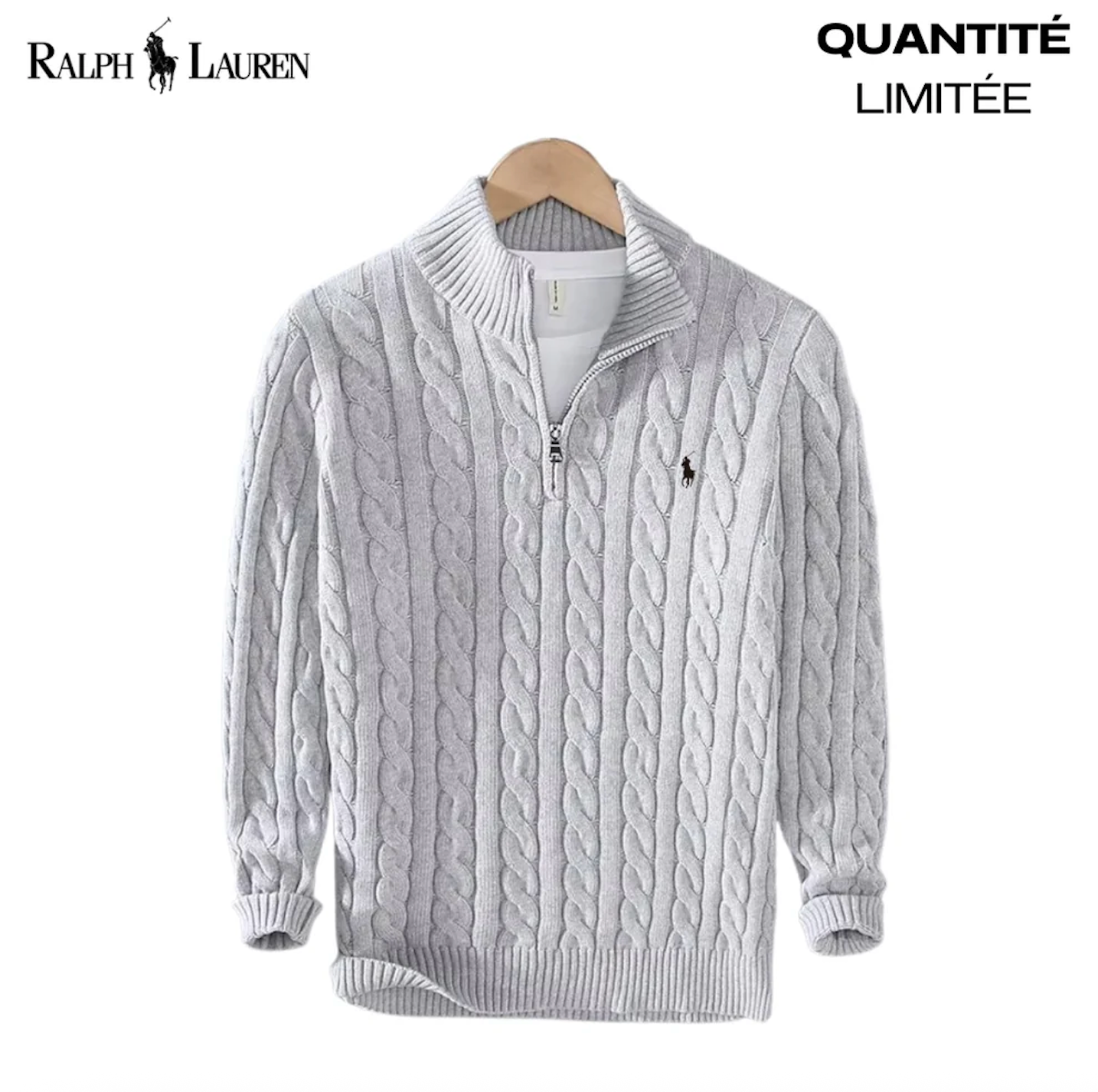 RL™ | Pull Col Zippé Câblé – Édition Limitée