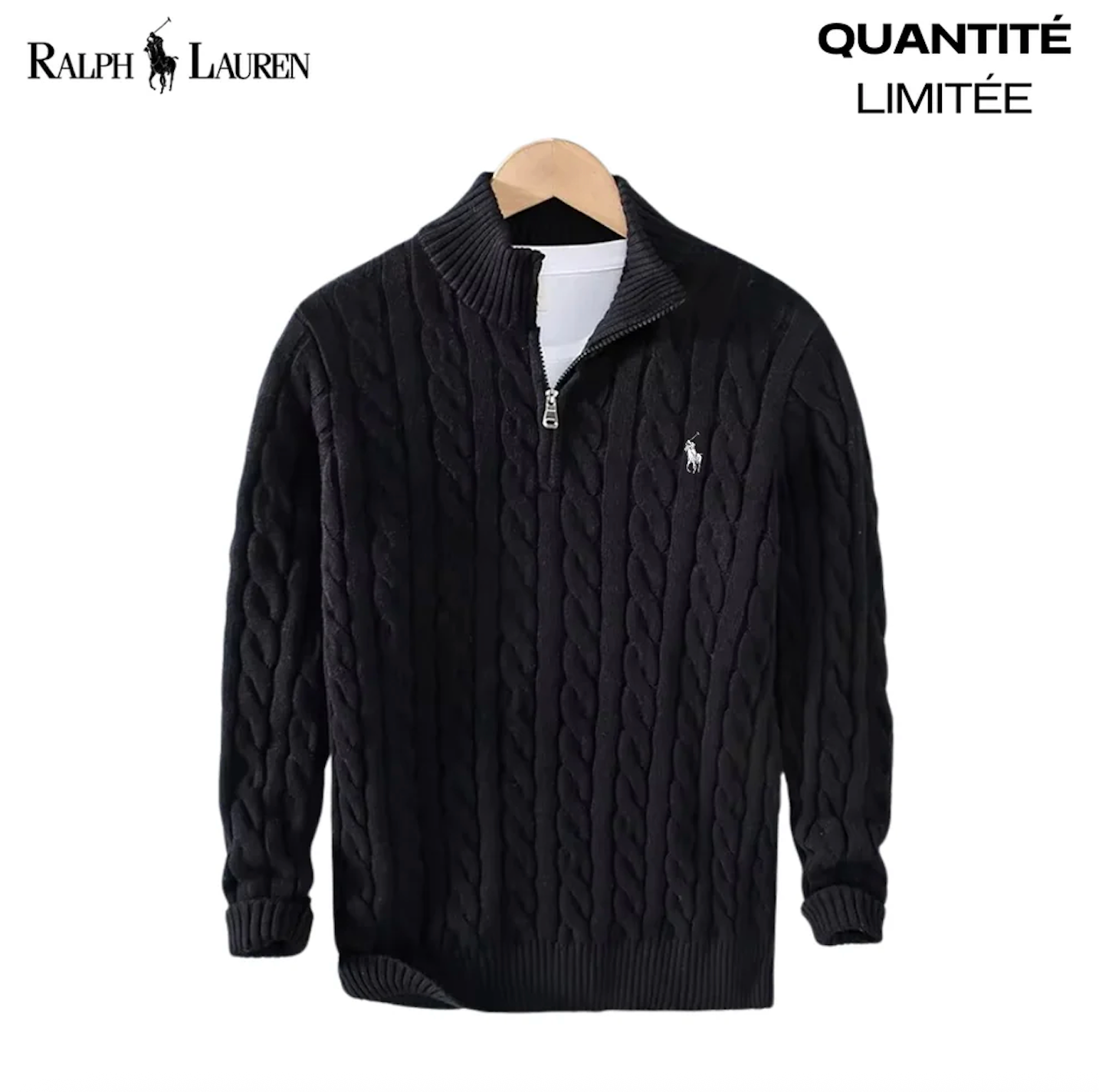 RL™ | Pull Col Zippé Câblé – Édition Limitée