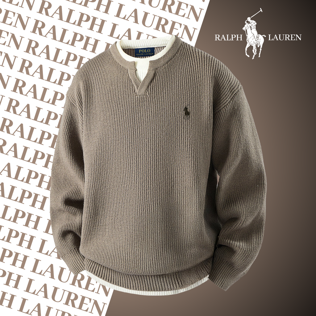 Pull Héritage à Col Fendu RL – Maille Signature